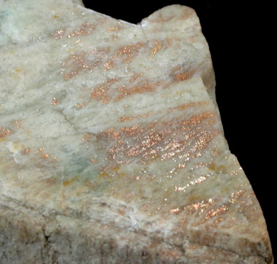 Microcline var. Sunstone from Mineral Hill, Media, Delaware County, Pennsylvania