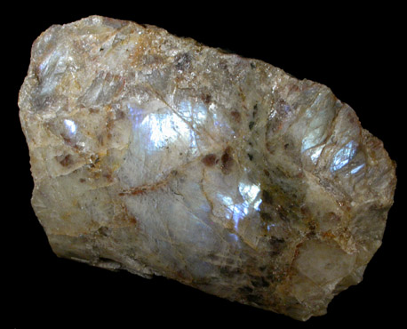 Albite var. Moonstone with Sunstone from Crump's Quarry, Mineral Hill, Middletown Township, Delaware County, Pennsylvania