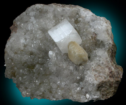 Apophyllite with Heulandite, Calcite, Quartz from New Street Quarry, Paterson, Passaic County, New Jersey