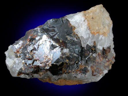 Sphalerite on Quartz from Chester County Mine, Phoenixville, Chester County, Pennsylvania