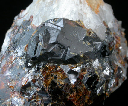 Sphalerite on Quartz from Chester County Mine, Phoenixville, Chester County, Pennsylvania