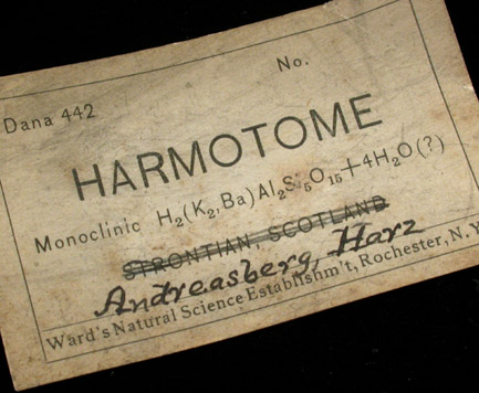 Harmotome from Andreasberg, Harz, Germany (Type Locality for Harmotome)