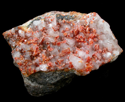 Vanadinite on Calcite from Apex Mine, San Carlos, Manuel Benavides, Chihuahua, Mexico