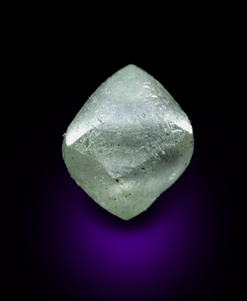 Diamond (0.98 carat blue-green octahedral crystal) from Mirny, Republic of Sakha (Yakutia), Siberia, Russia