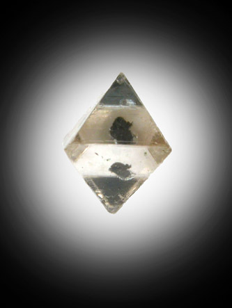 Diamond (0.51 carat octahedral crystal with flat graphite inclusion) from Guateng Province (formerly Transvaal), South Africa