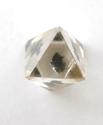 Diamond (0.51 carat octahedral crystal with flat graphite inclusion) from Guateng Province (formerly Transvaal), South Africa