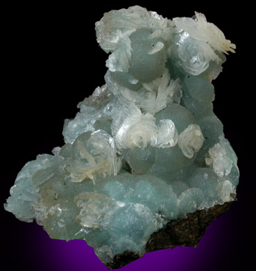 Calcite on Hemimorphite from 79 Mine, Banner District, near Hayden, Gila County, Arizona