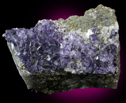 Fluorite with Pyrite from Old Mine Plaza construction site, Mine Hill, Trumbull, Fairfield County, Connecticut