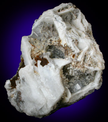 Barite with Quartz from Route 9 exit at Newington, Hartford County, Connecticut