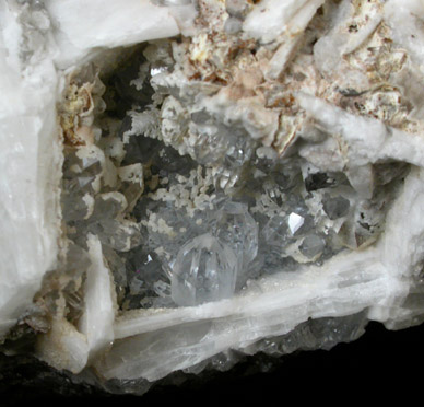 Barite with Quartz from Route 9 exit at Newington, Hartford County, Connecticut