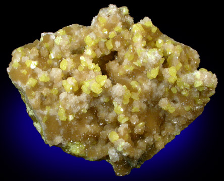 Sulfur on Barite from Machow Mine, Tarnobrzeg, Poland