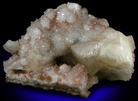 Calcite on Quartz from Bates Rocks Road (construction site), Southbury, New Haven County, Connecticut