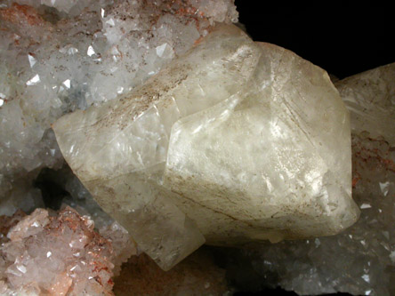 Calcite on Quartz from Bates Rocks Road (construction site), Southbury, New Haven County, Connecticut