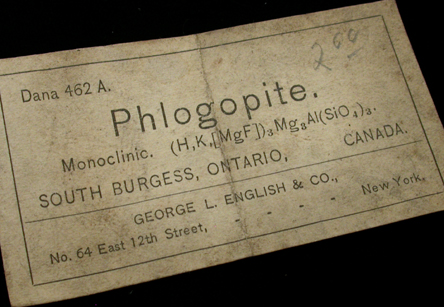 Phlogopite Mica from South Burgess, Ontario, Canada