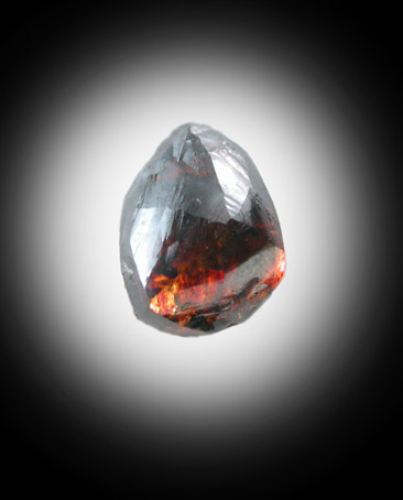 Diamond (0.53 carat red-brown elongated crystal) from Finsch Mine, Free State (formerly Orange Free State), South Africa