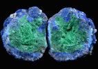 Azurite nodule with Malachite from Blue Ball Mine, 4.8 km south of Miami, Gila County, Arizona