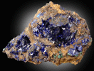 Azurite on limonite matrix from 4750' Level, Phelps Dodge Morenci Mine, Morenci, Arizona