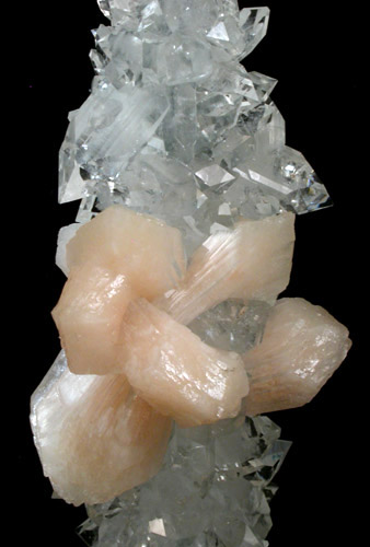 Apophyllite stalactite with Stilbite from Jalgaon, Maharashtra, India