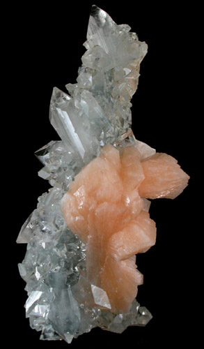 Apophyllite stalactite with Stilbite from Jalgaon, Maharashtra, India