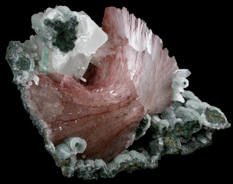 Heulandite-Ca on Quartz var. Chalcedony with Stilbite from Sawda, Maharashtra, India