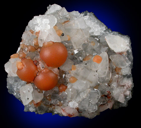 Fluorite on Calcite and Quartz from Mahodari, Maharashtra, India