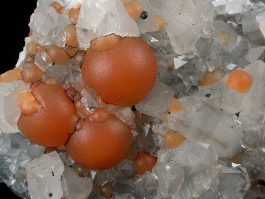 Fluorite on Calcite and Quartz from Mahodari, Maharashtra, India