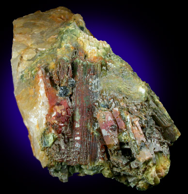 Elbaite Tourmaline on Quartz from Mount Mica Quarry, Paris, Oxford County, Maine