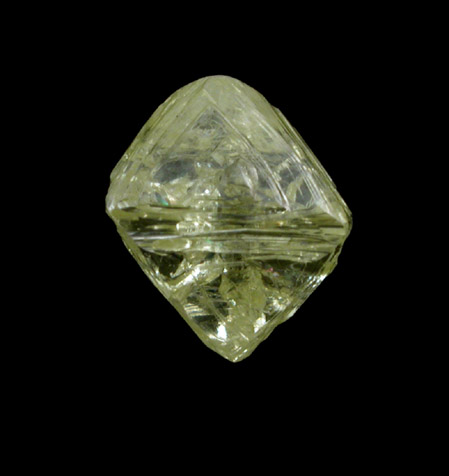 Diamond (1.32 carat yellow octahedral crystal) from Diamantino, Mato Grosso, Brazil