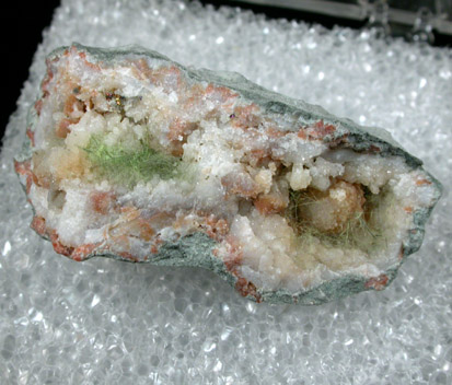 Honessite in Quartz Geode from US Route 27 road cut, Halls Gap, Lincoln County, Kentucky