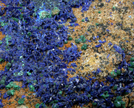 Azurite and Malachite from (Zaozernyi?), Kazakhstan