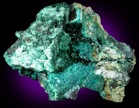 Atacamite with Halloysite and Chrysocolla from Mina la Farola, Copiapo, Atacama Desert, Chile (Type Locality for Atacamite)