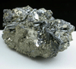 Jamesonite (or Stibnite) on Pyrite from Sombrerete, Zacatecas, Mexico