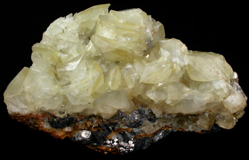 Calcite on Siderite and Galena from Weardale, County Durham, England