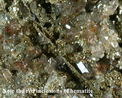 Pyrite, Quartz, Hematite from ZCA Mine, Balmat, St. Lawrence County, New York