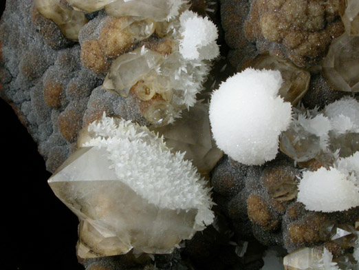 Calcite, Quartz, Hemimorphite from Mina el Potos, Santa Eulalia District, Aquiles Serdn, Chihuahua, Mexico