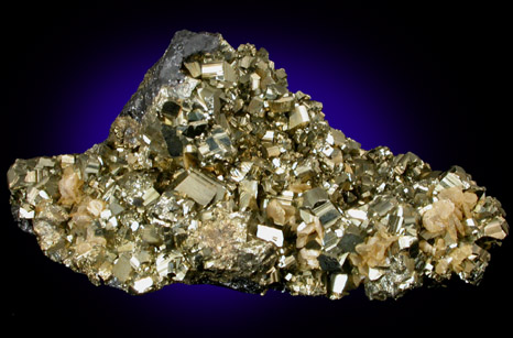 Pyrite and Siderite on Galena from Gilman District, Eagle County, Colorado