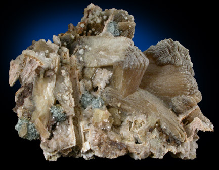 Stilbite with Babingtonite from New Street Quarry, Paterson, Passaic County, New Jersey