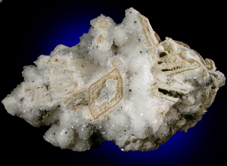 Quartz pseudomorphs after Glauberite from New Street Quarry, Paterson, Passaic County, New Jersey