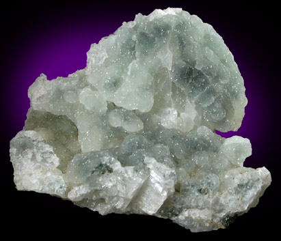 Prehnite over Calcite from O and G Industries Southbury Quarry, Southbury, New Haven County, Connecticut