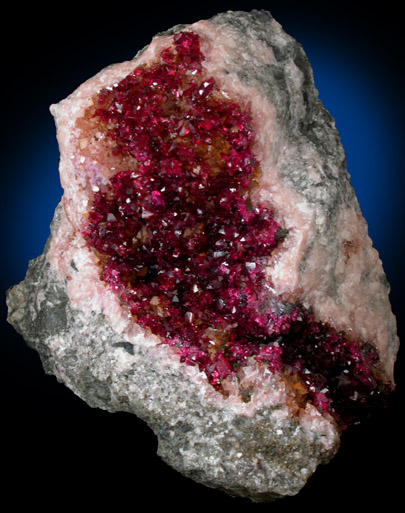 Roselite on Cobaltian Dolomite from Bou Azzer, Morocco