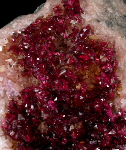 Roselite on Cobaltian Dolomite from Bou Azzer, Morocco