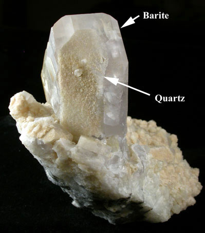 Barite over Quartz from near Warm Springs, Nye County, Nevada