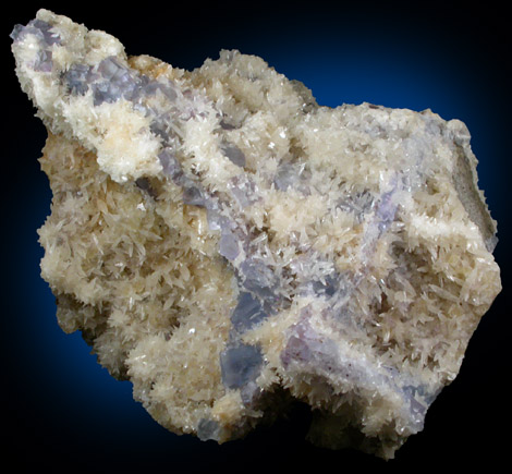 Calcite on Fluorite from Minerva #1 Mine, Cave-in-Rock District, Hardin County, Illinois