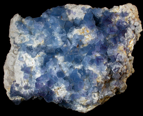 Fluorite on Quartz with Calcite from Blanchard Mine, Hansonburg District, 8.5 km south of Bingham, Socorro County, New Mexico