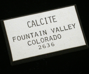 Calcite from Fountain Valley, (El Paso County?), Colorado