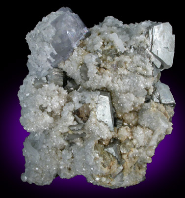 Fluorite, Arsenopyrite, Calcite from Yaogangxian Mine, Nanling Mountains, Hunan Province, China