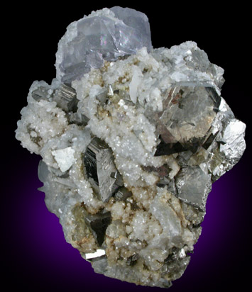 Fluorite, Arsenopyrite, Calcite from Yaogangxian Mine, Nanling Mountains, Hunan Province, China