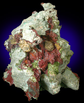 Silver and Copper with Epidote from South Kearsarge Mine, Houghton County, Keweenaw Peninsula Copper District, Michigan