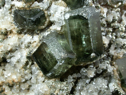 Fluorapatite, Calcite, Pyrite, Quartz from Panasqueira Mine, Barroca Grande, 21 km. west of Fundao, Castelo Branco, Portugal