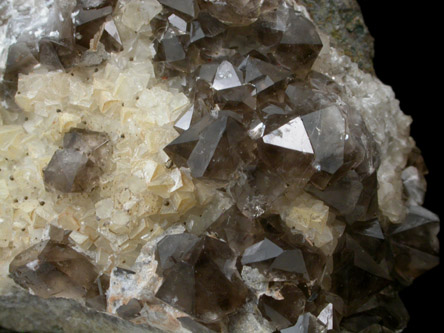 Calcite, Smoky Quartz, Stilpnomelane from Millington Quarry, Bernards Township, Somerset County, New Jersey